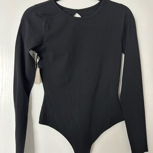 TNA Black Long-Sleeve One-Piece Bodysuit
